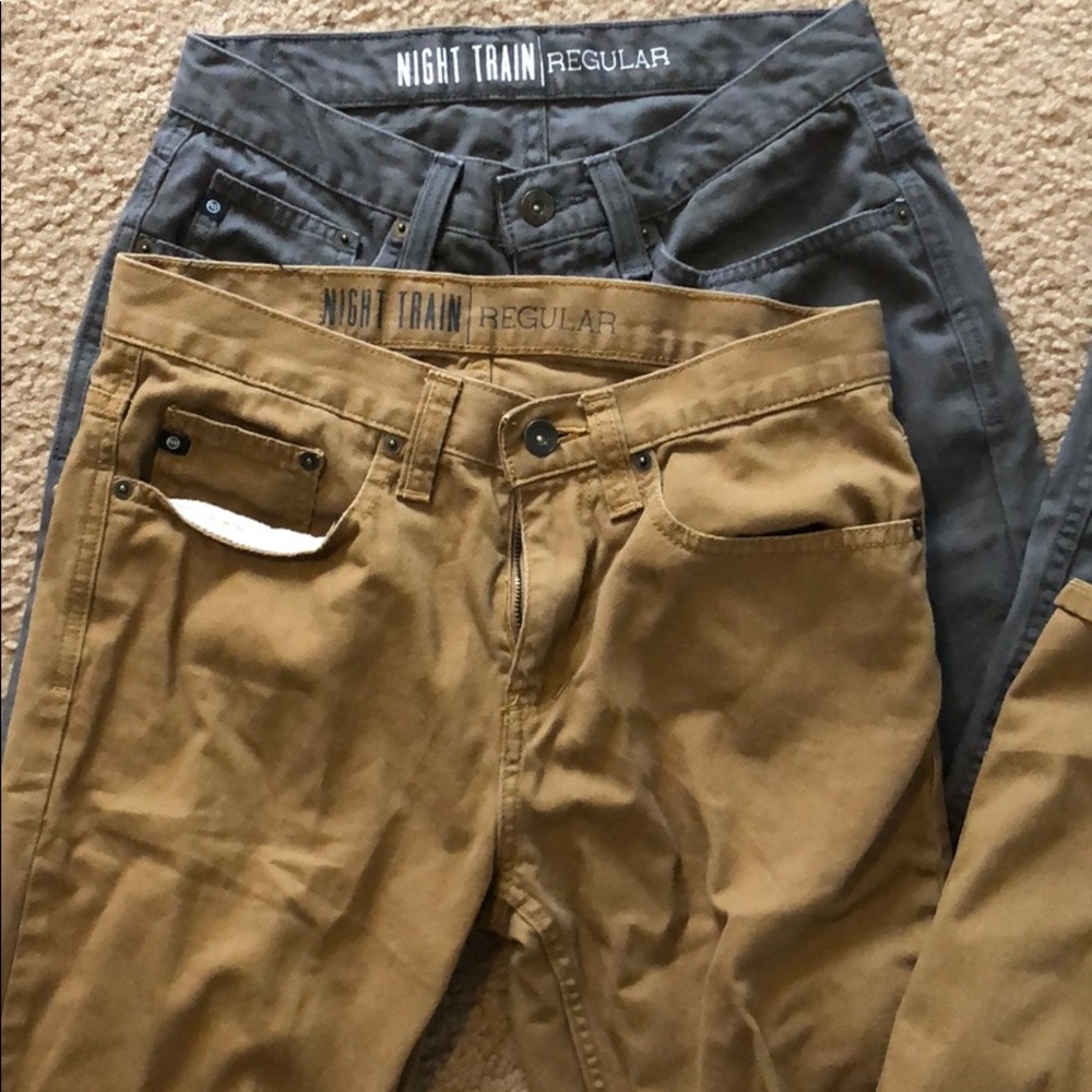 2 pair Free World Night Train 5 pocket pants
